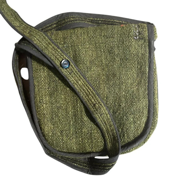 Wool Embroidered Crossbody Bag Purse Leaves Floral Felted Knit Green Boho Hippy‎ - Picture 4 of 5